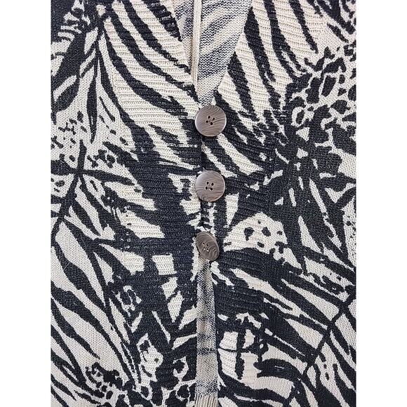 Coldwater Creek Black Ivory Knit Dolman Sleeve Button Up Sweater Women's Plus 3X - Picture 6 of 13